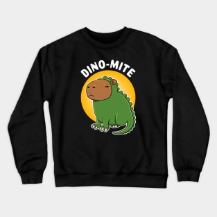 Dino-mite Capybara Dinosaur Costume Crewneck Sweatshirt